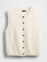 Cropped Cardigan Sweater Vest