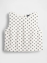 Linen-Blend Crop Shell Tank Top