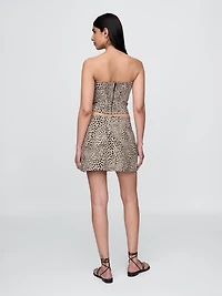 Linen-Blend Mini Skort