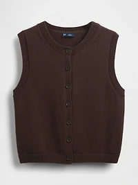 Cropped Cardigan Sweater Vest
