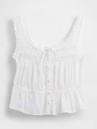 Lace-Trim Peplum Top