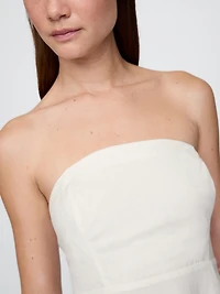 Linen-Blend Mini Dress