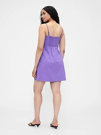 Linen-Blend Mini Dress