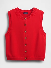 Cropped Cardigan Sweater Vest