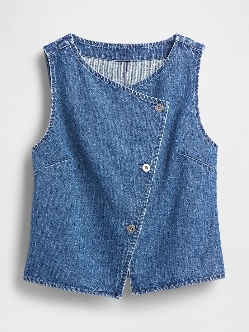 Denim Asymmetrical Vest