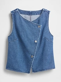 Denim Asymmetrical Vest