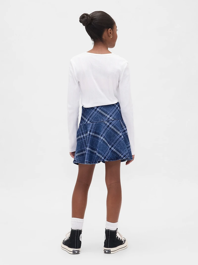 Kids Denim Flounce Skort