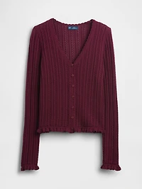 100% Cotton Pointelle Cardigan