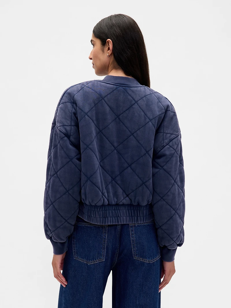 VintageSoft Quilted Bomber Jacket