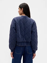 VintageSoft Quilted Bomber Jacket