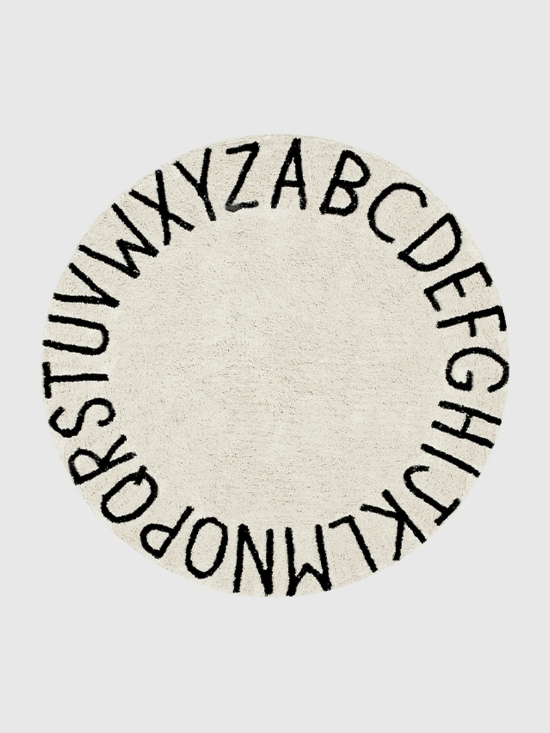 Lorena Canals Washable Rug ABC Natural Black