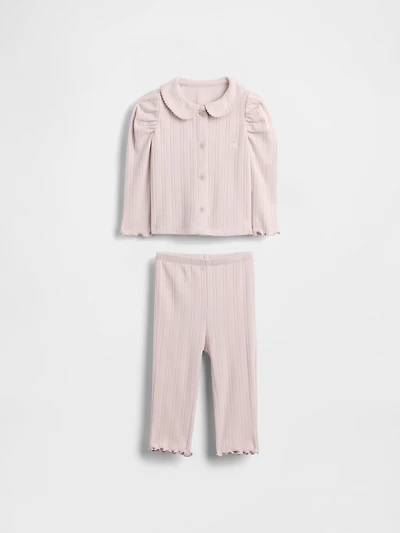 Baby Softspun Pointelle Rib Outfit Set