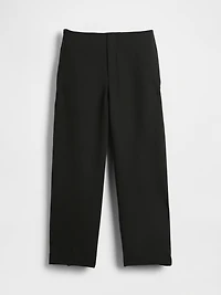 High Rise Twill Straight Ankle Pants