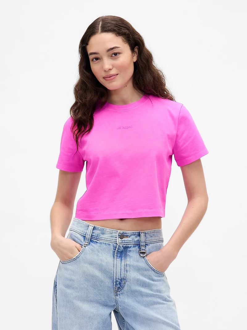 Gap × BÉIS Organic Cotton VintageSoft Crop Graphic T-Shirt