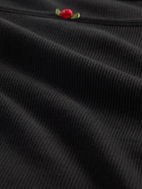 Kids Rib Puff-Sleeve Top
