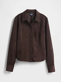 Vegan Suede Fitted Shirt