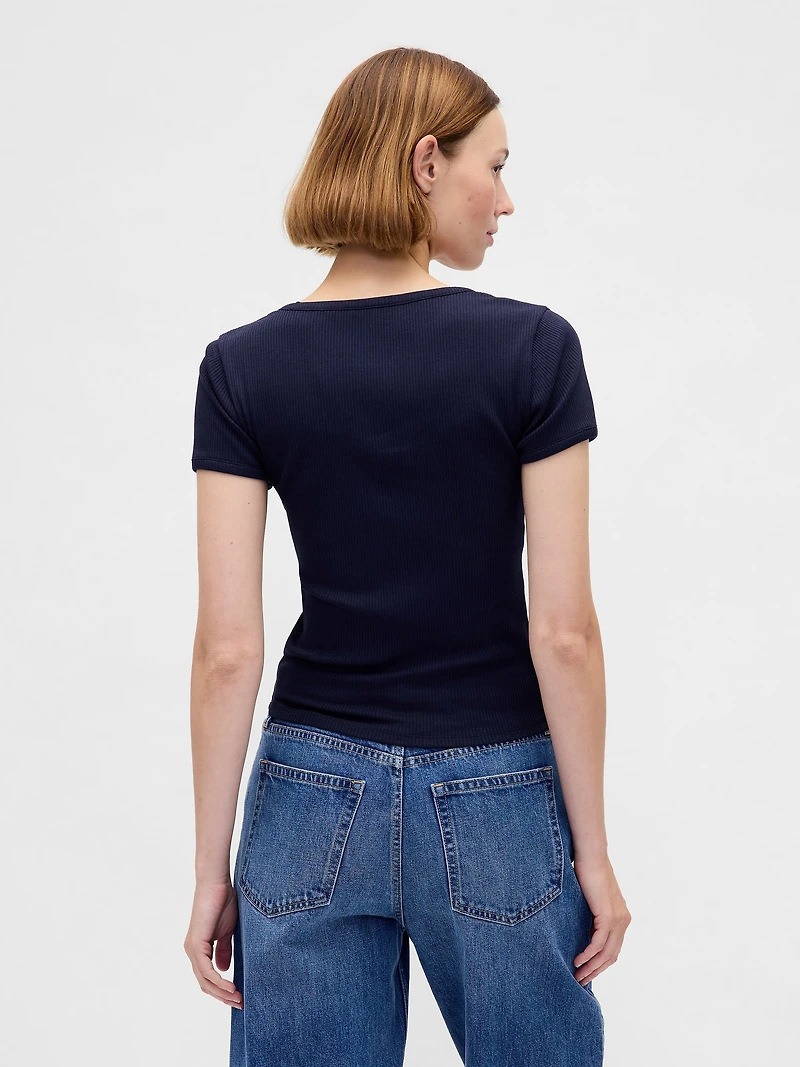 Modern Rib Scoop Crop T-Shirt