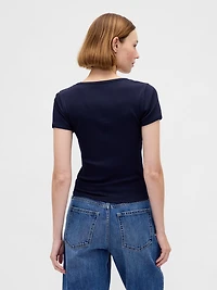 Modern Rib Scoop Crop T-Shirt