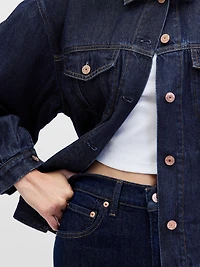 UltraSoft Oversized Balloon-Sleeve Icon Denim Jacket