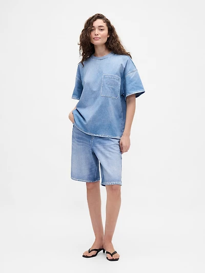 Gap × BÉIS Knit Denim Baggy Shorts