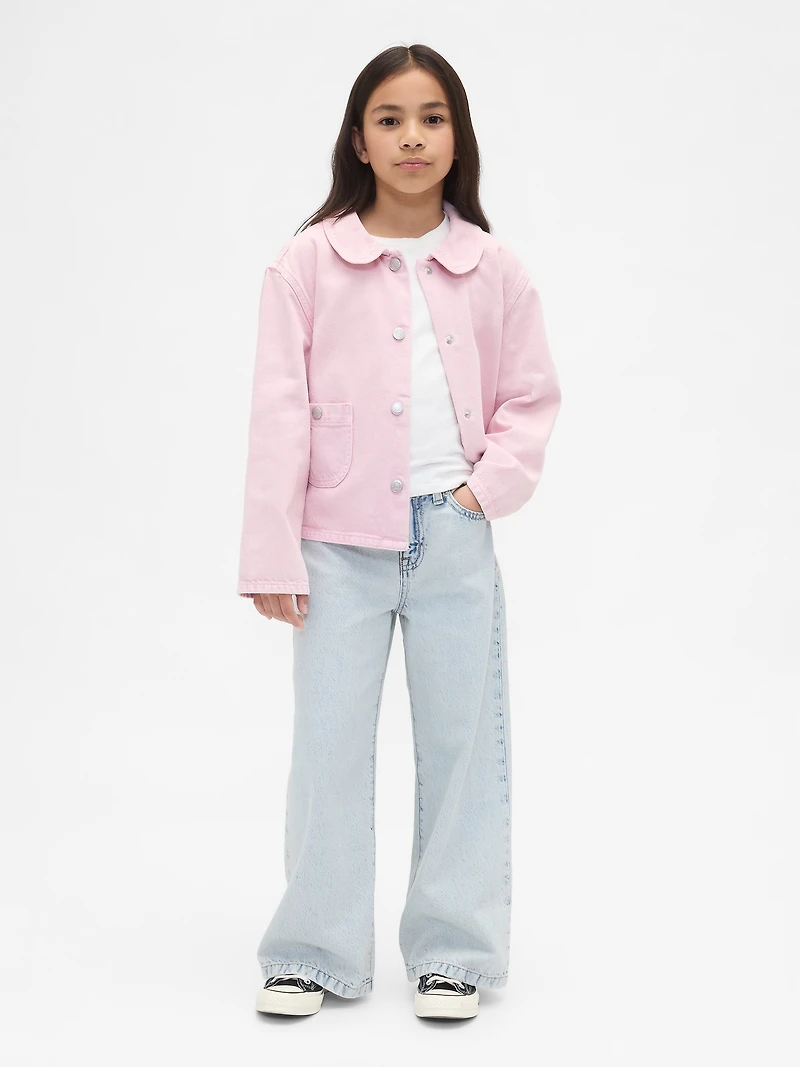 Kids High Rise Stride Wide-Leg Ankle Jeans