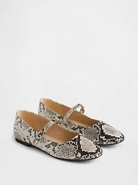 Snake Print Mary Jane Flats