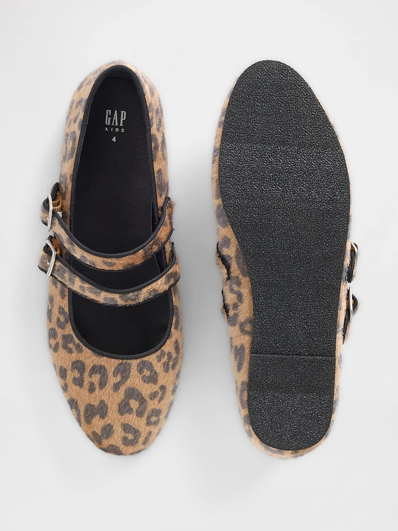 Leopard Double-Strap Ballet Flats