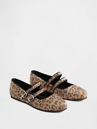 Leopard Double-Strap Ballet Flats