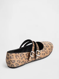 Leopard Double-Strap Ballet Flats