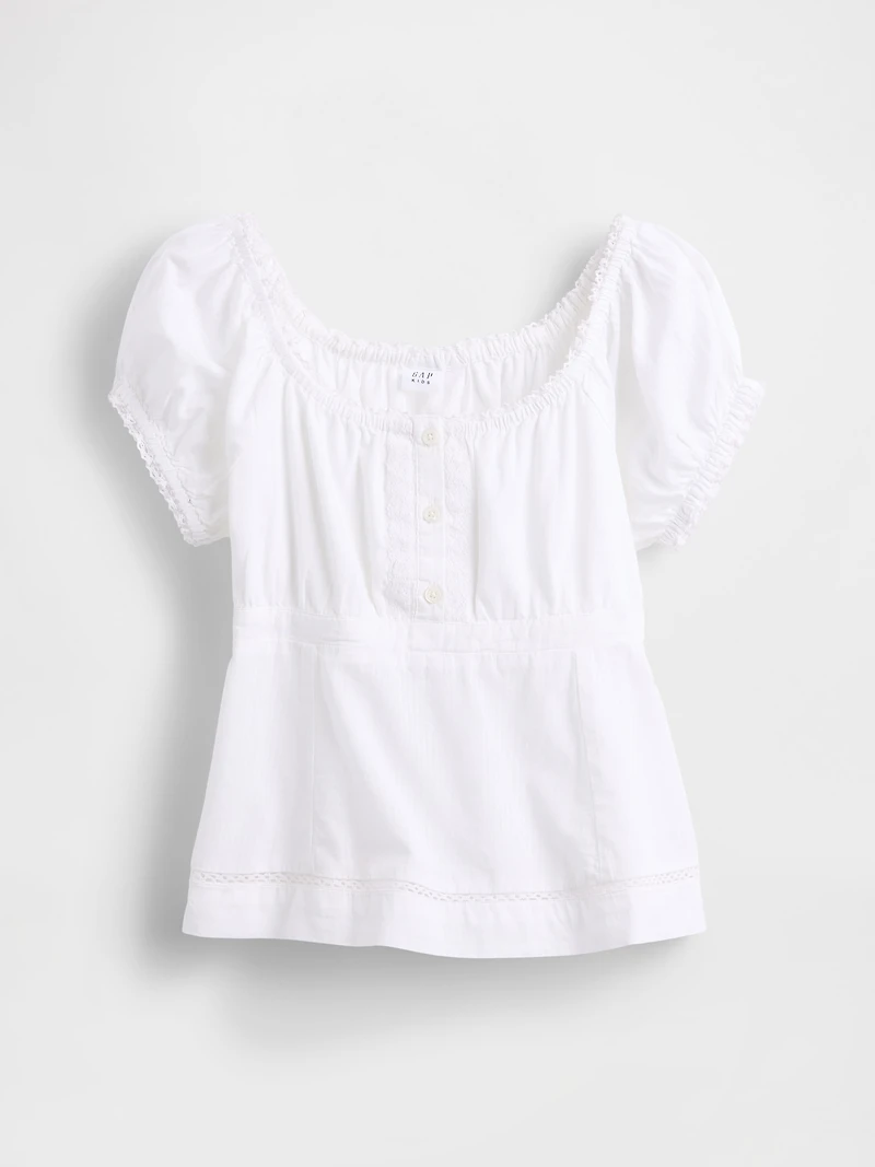 Kids Puff-Sleeve Fitted Top