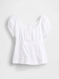 Kids Puff-Sleeve Fitted Top