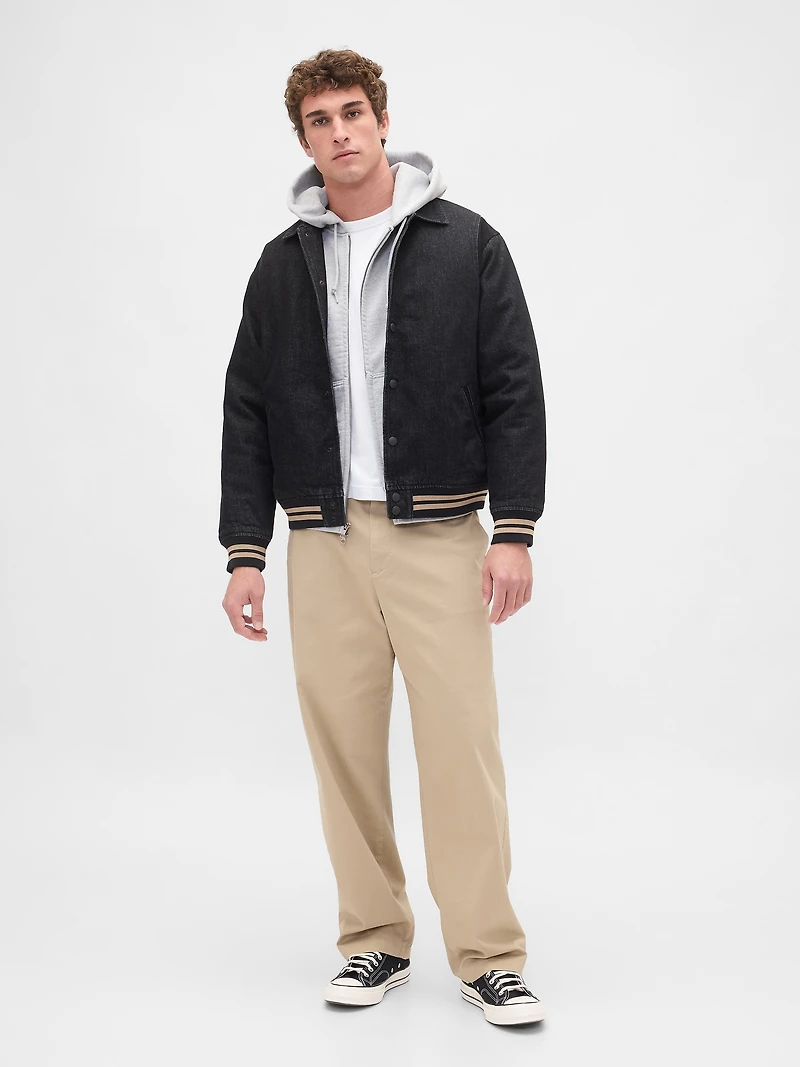 Oversized Varsity Denim Jacket