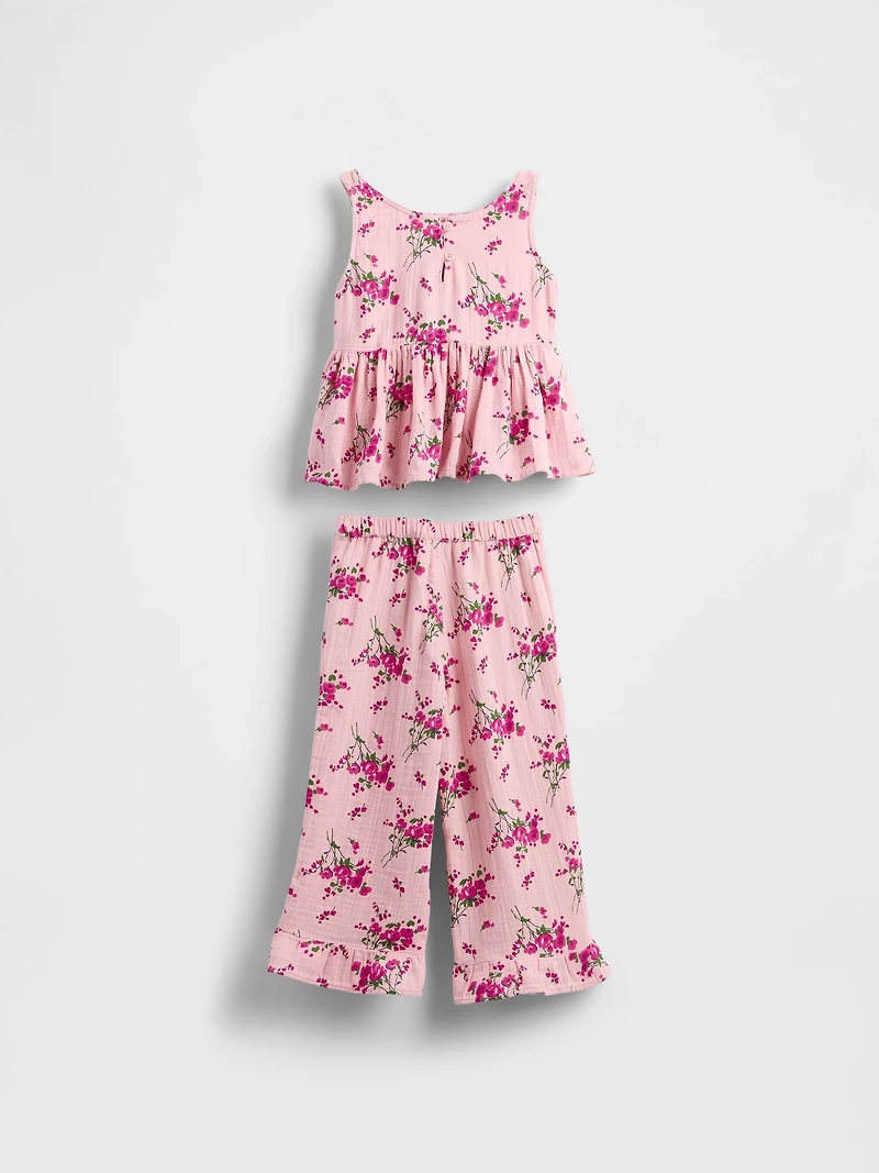 Baby & Toddler Cotton Gauze Ruffle Outfit Set
