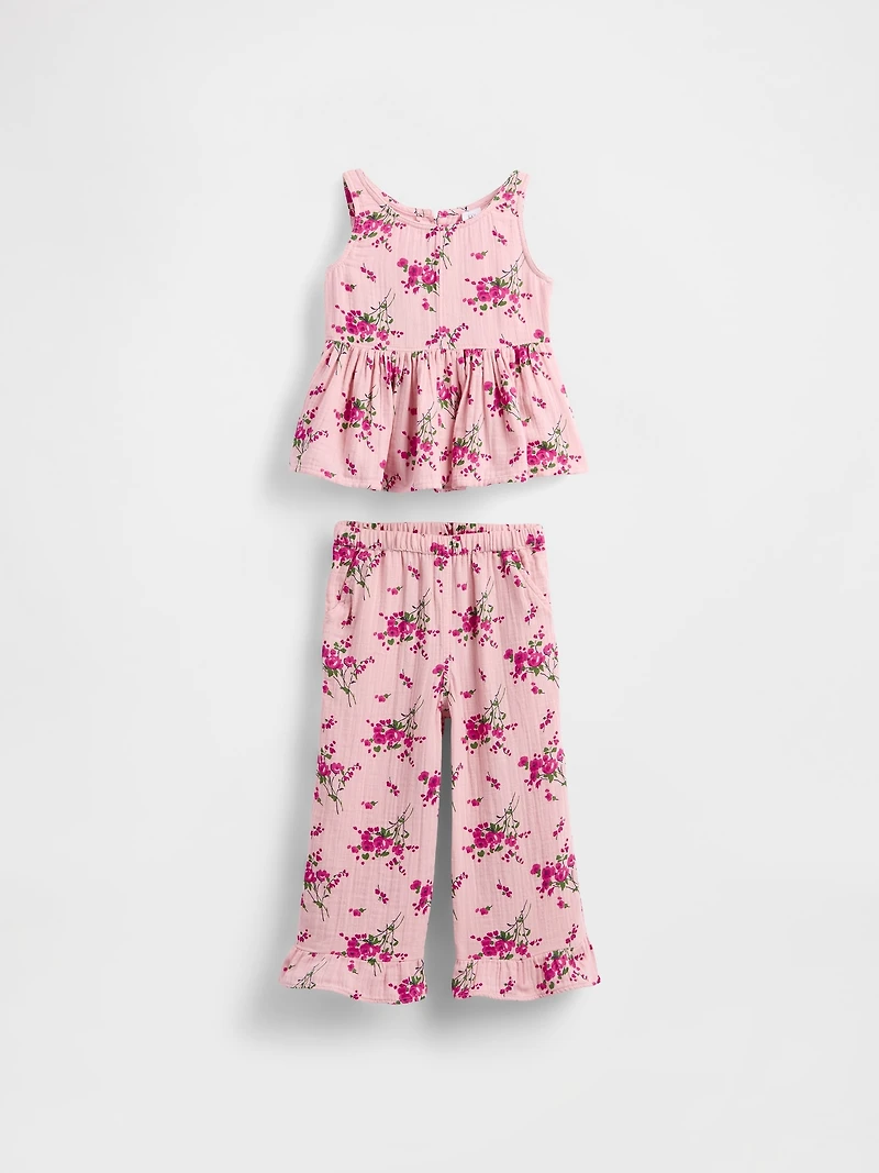 Baby & Toddler Cotton Gauze Ruffle Outfit Set