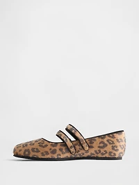 Leopard Double-Strap Ballet Flats