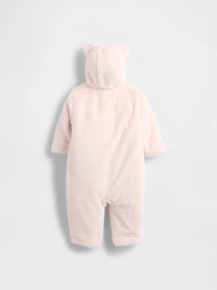 Baby Faux Fur Bear Hooded One-Piece