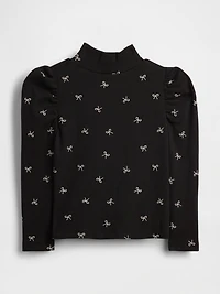 Baby & Toddler Puff-Sleeve Rib Mockneck