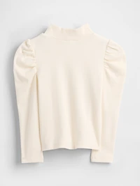 Baby & Toddler Puff-Sleeve Rib Mockneck