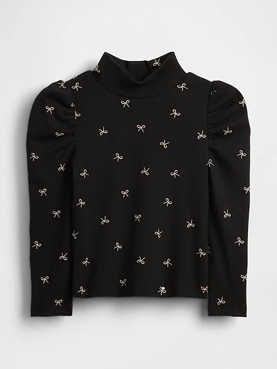 Baby & Toddler Puff-Sleeve Rib Mockneck