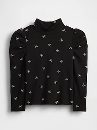 Baby & Toddler Puff-Sleeve Rib Mockneck