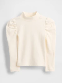 Baby & Toddler Puff-Sleeve Rib Mockneck