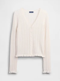 100% Cotton Pointelle Cardigan
