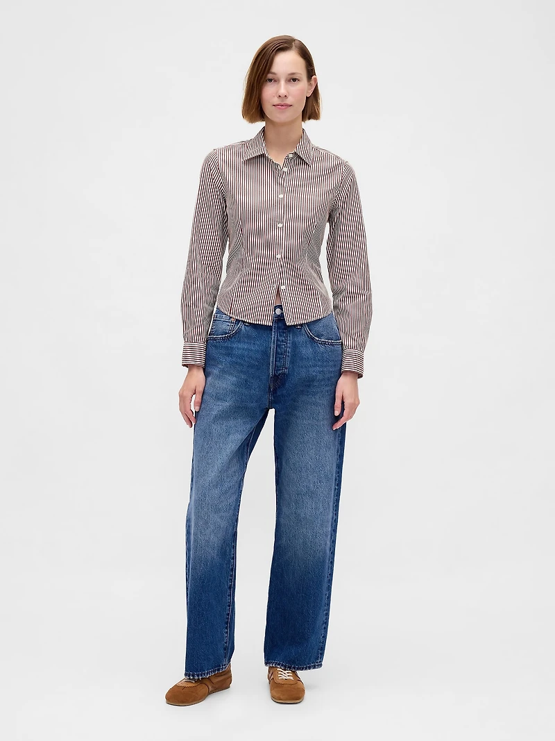 Organic Cotton Fitted Crop Shirt
