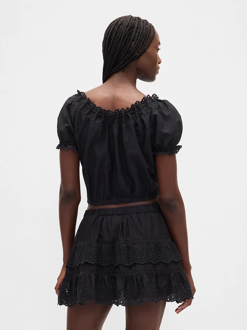 Eyelet Crop Top