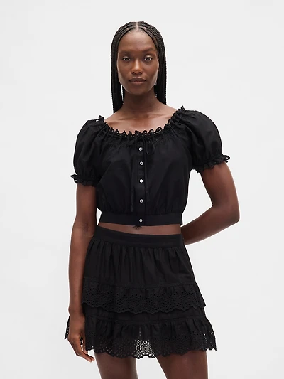 Eyelet Crop Top
