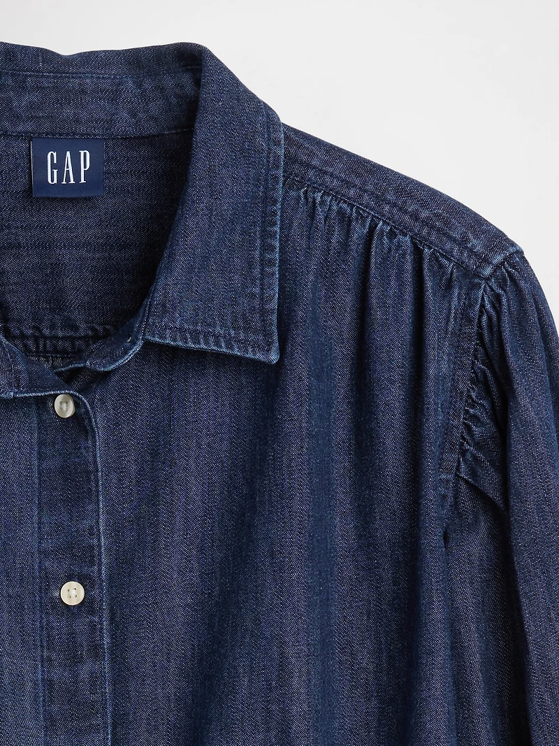 Denim Tie-Waist Top
