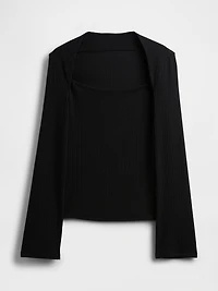 Modern Rib Envelope-Neck Top