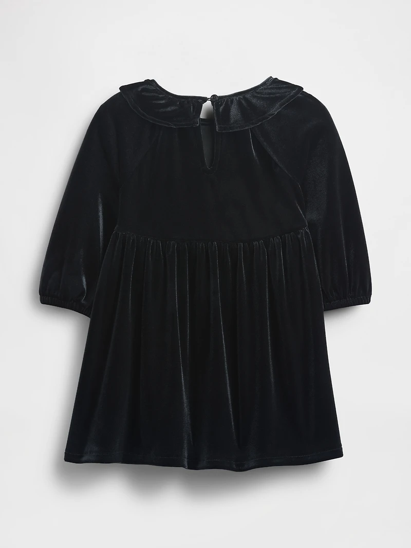 Baby & Toddler Velour Ruffle Collar Dress