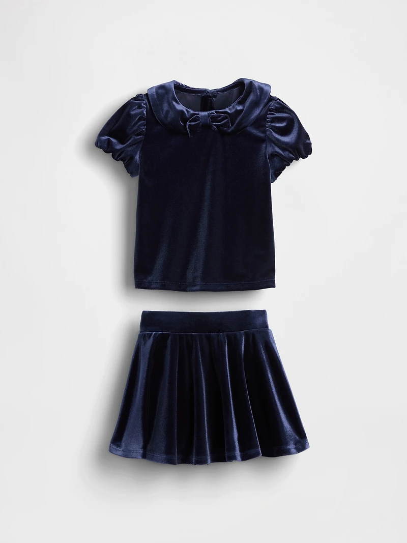 Baby & Toddler Velour Bow Outfit Set