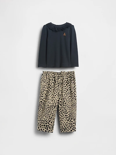 Baby Eyelet Collar Outfit Set